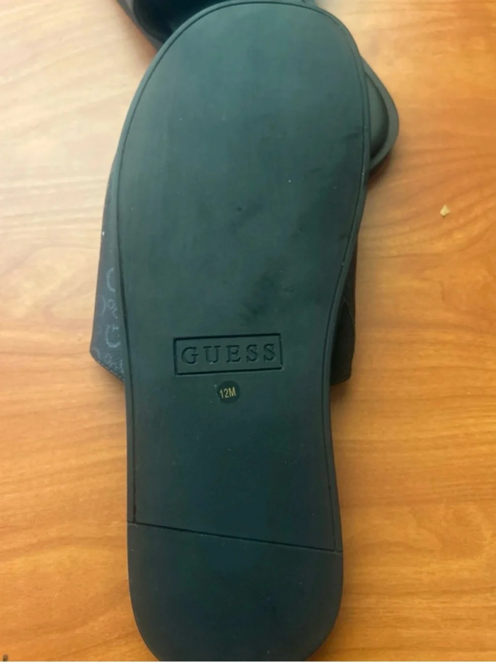GUESS Black Monogram Slide Sandals
